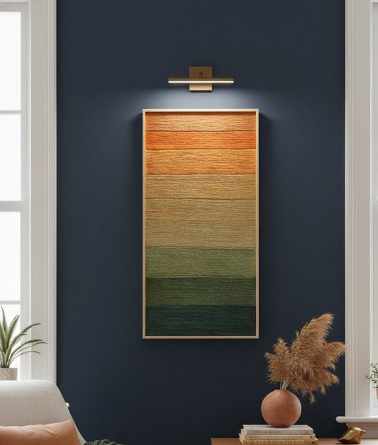 Handmade Wool Tapestry: Sunset Gradient Abstract Fiber Art